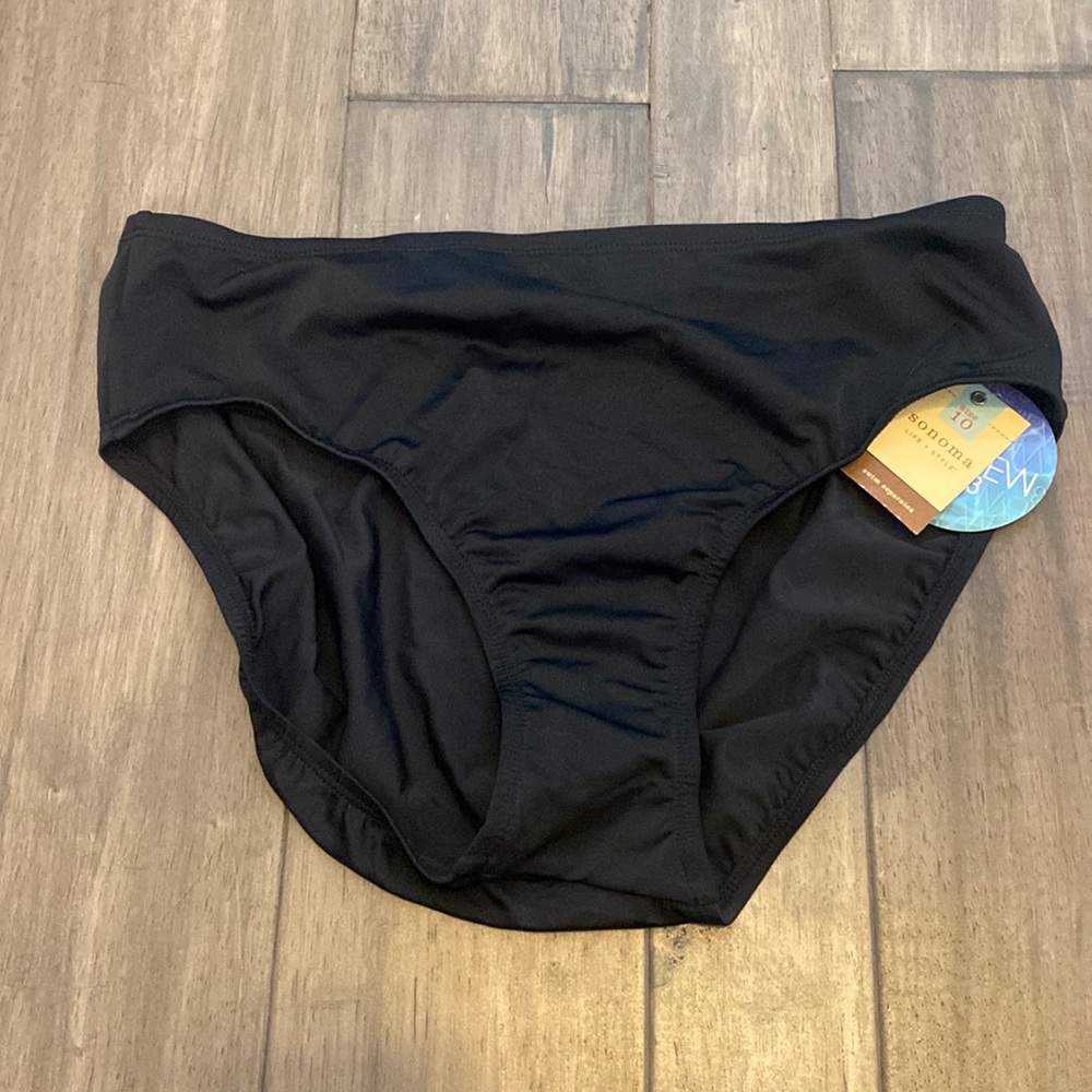 NWT Sonoma Black Bikini Bottom Womens Size 10